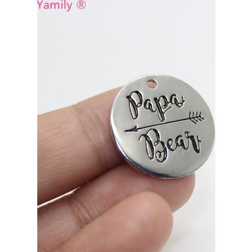 8pcs-- 22mm papa bear charm Boho Jewelry papa bear charm pendants for diy jewelry pj2718