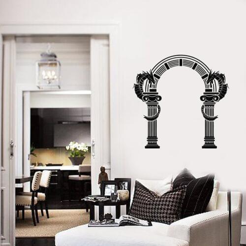 Ancient Greek Arch Vinyl Wall Decal Dragons Home Room Decor Art Stickers Mural A4-040