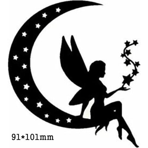 Metal Steel Cutting Die Fairy Sit Moon Play Star Craft Die Cuts Stencils for DIY Scrapbooking-photo album Decorative Paper Cards