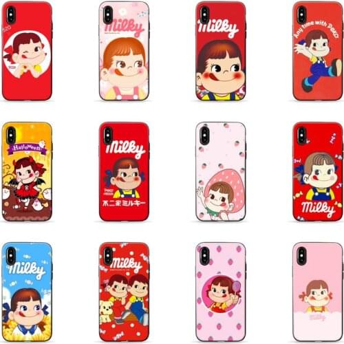 Cute Fujiya Milky Peko chan Phone Case for iPhone 7 8 11 12 Pro X XS Max XR Samsung A S 10 20 30 50 70 Plus pro funda