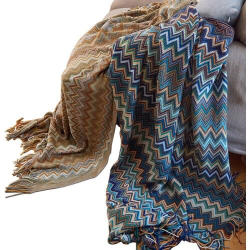 Multi-function Geometry Knitted Sofa Tassel Throw Blanket For Couch Bedding Home Textile Fashion Decoration Cover Blankets