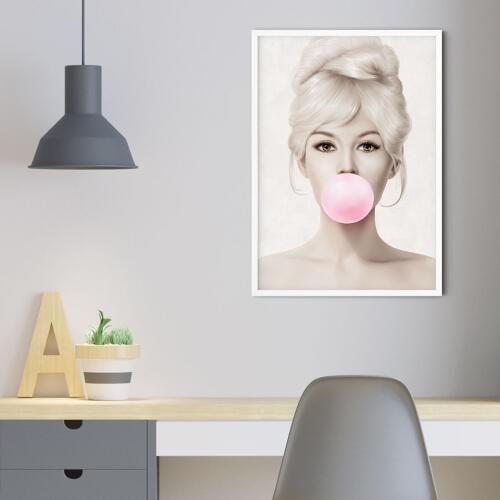 Bubble Gum Fashion Poster BB Canvas Painting Black White Wall Art Print Modern Picture For Living Room On The Wall Home Decor