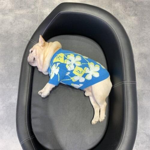 Fashion Pet Dog Sweater Jumper for Small Medium Dogs Cute Flowers Frenchie Bulldog Coat Winter Warm Dog Jacket Puppy Pet Outfits