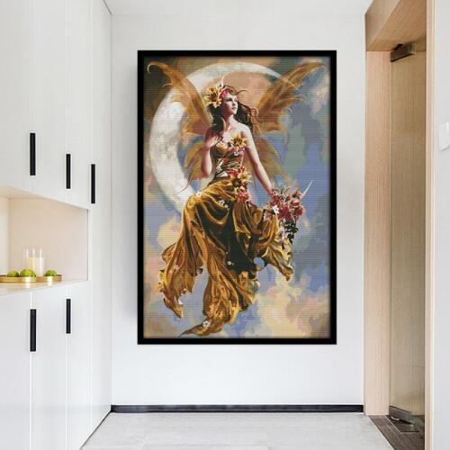The moon goddess large painting embroidery Needlework set bordado punto cruz portrait crossing counted Cross Stitch Kit broderie