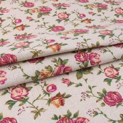 Nanchuang Rose Cotton Linen Fabric/Patchwork Cloth For Dress Sofa Shirt Sheet Curtains Bags Handmade Hometextile Sewing Material