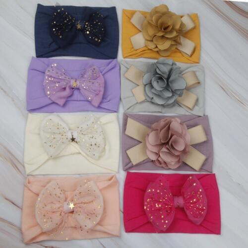 Korean Baby Girls Width nylon headband Newborn Fabric Flowers for Hairbands DIY Photographed Photos Children Hair Accessories