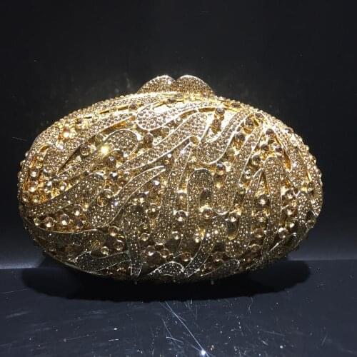 Newest Designer gold Clutch purse for wedding Women Crystal Evening Minaudiere Bag Diamond Wedding Handbag Bridal Purse party
