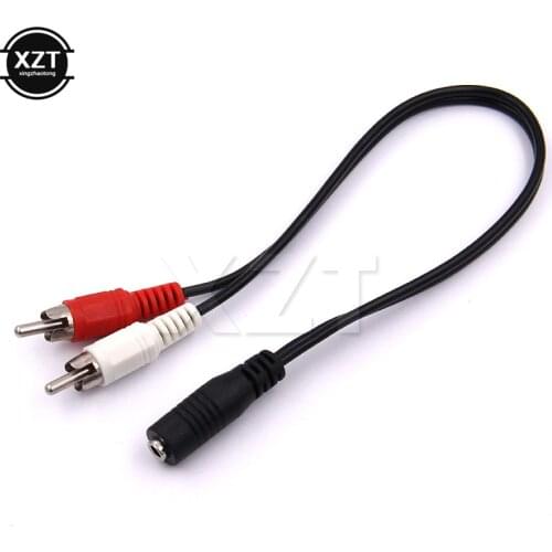 Newest 3.5mm Y Adapter Stereo Audio For Female Jack To Standard 2 RCA Male Socket Headphones Aux Cable