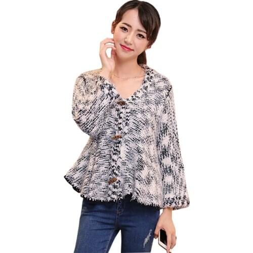 2021 Autumn New Sweater Women Retro Slim Line Cardigan Coat Sweaters Short Jacket womens Jumper Clothing Vestidos MMY479