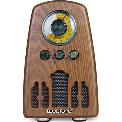 New FM/AM vintage radio retro nostalgic portable rechargeable elderly old solid wood Bluetooth audio
