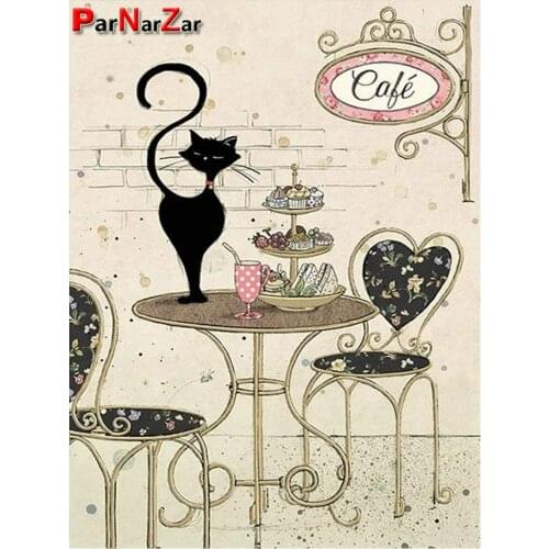 ParNarZar DIY diamond painting rhinestones complete cross-stitch Cat handcrafted on canvas fabric ideal for home decor 30x40cm