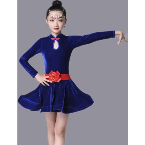 2020 New Latin Dance Dress for Girls Fashion Dancewear Children Stage Performance Costumes Ballroom Dancing Dresses for Kids
