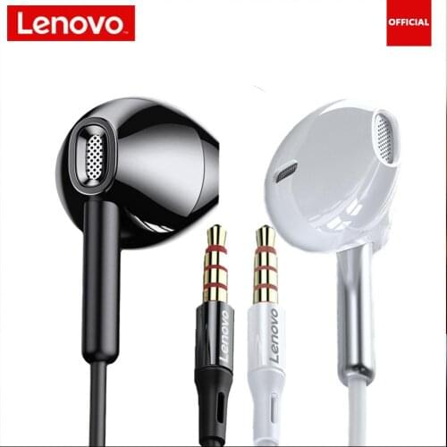 Lenovo XF06 Wired Earphone In-ear Bass Stereo Headphones 3.5mm Wire Control Earpiece Gaming Headsets with Mic for Smartphones