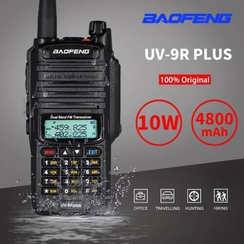 Hot 10W Baofeng UV-9R Plus Walkie Talkie Waterproof UV9R plus Dual Band Portable CB Ham Radios 9rhp FM Transceiver Two Way Radio