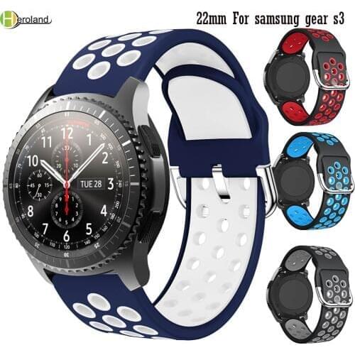 22MM silicone watch band strap belt for Samsung Gear S3 Frontier Classic Smart watch sport WristBands for Huawei Watch 2 Classic