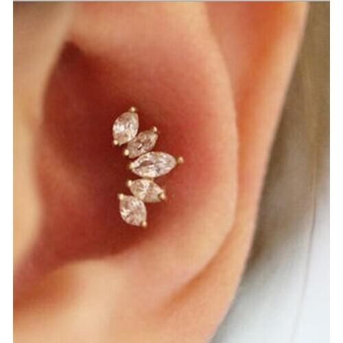 Lot 10pcs Body Jewelry- Shine CZ Gems Ear Studs/Earring Helix Bar Upper Earring Body Piercing Diath Earring 16g New