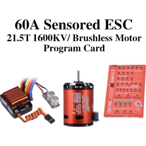 SKYRC Cheetah 21.5T 1600KV Brushless Motor+1/10 60A Sensored ESC Program Card Combo Power System For RC Car SK-300058-05