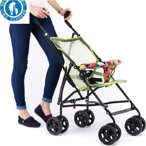 Sozzy Hot Sale Portable Baby Stroller Hand Folding Umbrella Car Collapsible Simple Folding Children Baby Four Wheel Trolley