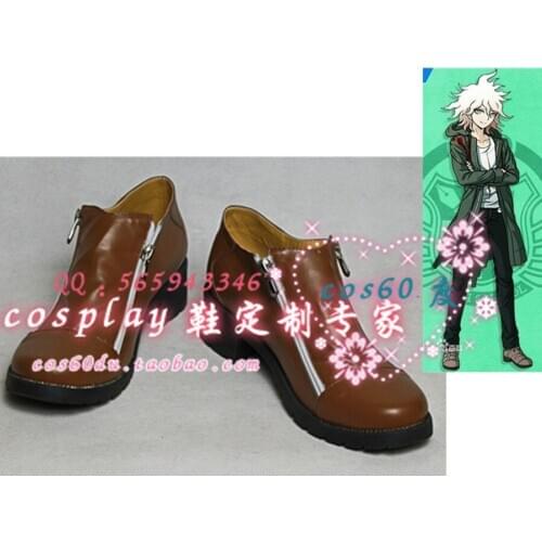 Super DanganRonpa 2 Nagito Komaeda Cosplay Shoes Boots Custom made S008
