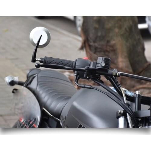 Universal Motorcycle 7/8" 22mm CNC Round Handle Bar End Rearview Side Mirror For Honda CB Bobber Cafe Racer