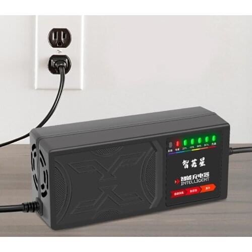 48V/60V 20AH 7 Light Electric Vehicle Charger Battery Charger Adapter Temperature Protect Full Shutdown Electric Bicycle Battery