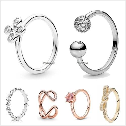 Authentic 925 Sterling Silver Rose Wrapped Open Infinity Eternal Love Ring For Women Wedding Party Gift Europe Fashion Jewelry