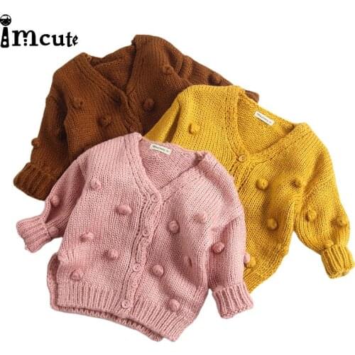 Imcute 2020 Baby Girl Winter Coat Kids Children Baby Christmas Coat Costume Knitted Sweater Coats Boy Girls New Years Outfits
