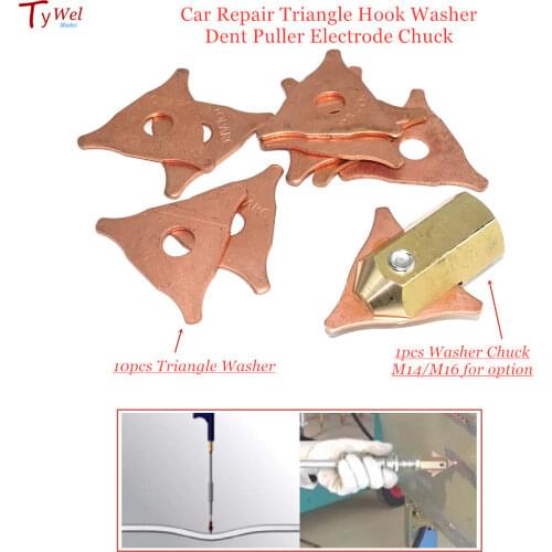 Car Repair Meson Chuck Kit Dent Pulling Electrode Spot Welding Metal Shrink Repair Garage Washer Pad Hook