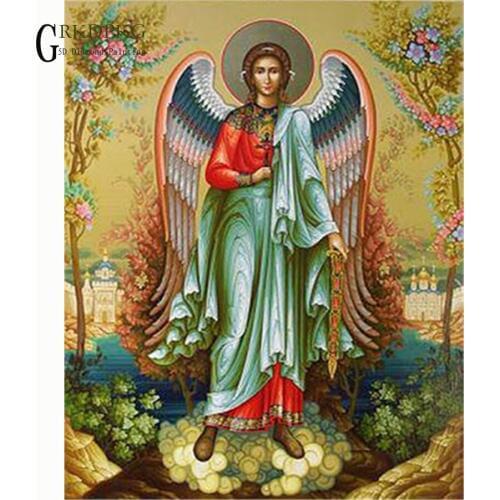 5D Full Diamond Painting Archangel drill Needlework Embroidery Diamond cross stitch Round Rhinestone Decoration Crafts religion