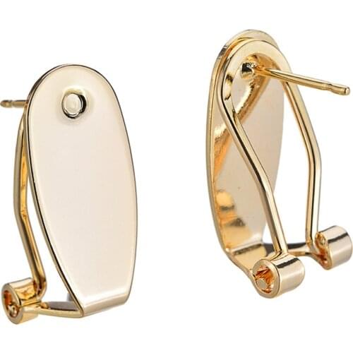 6Pcs Classics 8.5x18.55mm 18K Gold Color Brass with Pins Earring Clasp High Quality DIY Jewelry Making Findings Accessories