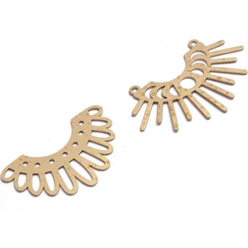 6pcs Earring Charms Raw Brass Hollow Flower Geometry Charm Pendant For DIY Earring Necklace Jewelry Making Supplies