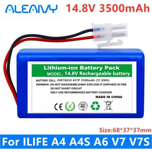 14.8V 3500mAh Rechargeable Battery for Ilife V7s V7s Pro A4 A4s A6 Robotic for ILIFE Ecovacs Cleaner Parts V7s Plus CEN540 CR130