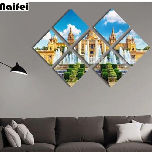 Diamond Painting Barcelona building landscape Cross Stitch Multi-picture diy full square round Diamond Embroidery mosaic decor