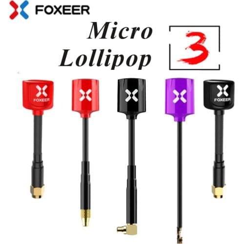 Foxeer Lollipop 3 Micro Lollipop Omni 5.8G 2.5dBi Antenna RHCP MMCX Right Angle Straight RHCP UFL Super Mini for RC FPV Drone