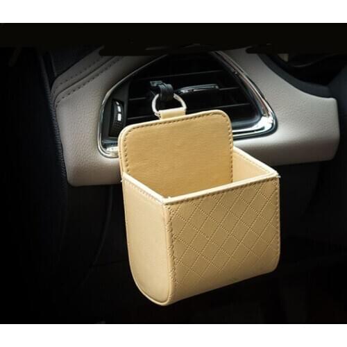Car vent storage box PU leather hanging bracket bag auto parts for Hyundai Sonata,Verna,Solaris,Elantra,Accent,Veracruz,Mistra