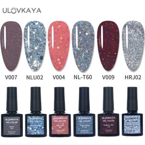 Ulovkaya 7.3ml Base Top Coat Gel For Nails Polish Long Lasting Infinity Irregular Shine Sequins UV Gel Varnish Nail Polish