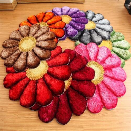 Free Shipping CAN'T BE WASHED New Diameter 80-150cm 3D Rose Rug Flower Carpet Living Room Stretch Yarn Mat Door Kitchen Pad