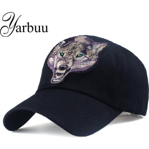 [YARBUU]Baseball cap with Wolf labeling snapback hat Cotton Casual caps for men new fashion summer cap black colour hip hop caps