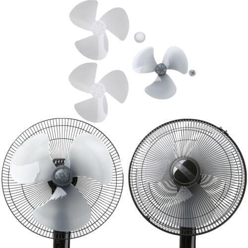 16 Inch Household Plastic Wind Fan Blade Three Leaves with Fan Nut Standing Pedestal Fan Table Fanner Accessories