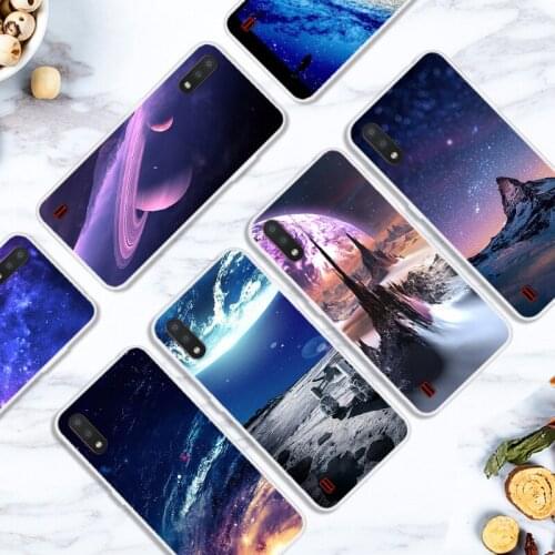Case For Samsung Galaxy M01 Phone Cover Fitness Silicone Back Bumper And Softness TPU With Star Sky Pattern