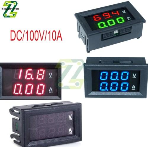 DC 0-100V 10A Dual LED Digital Voltmeter Ammeter Car Motocycle Voltage Current Meter Volt Detector Tester Voltage Current Meter