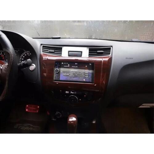 For Nissan Terra 2018 1PC Wood ABS Chrome Car Interior Navigation Control Panel Decorative Frame Cover Trim Car Styling