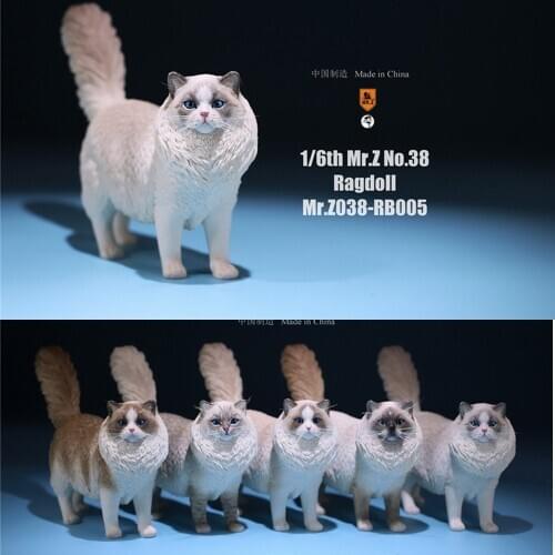 Mr.Z MRZ038 1/6 Figure Scene Accessories Ragdoll Simulation Animal Statue Pet Cat Model for 12'' Action Figure IN STOCK