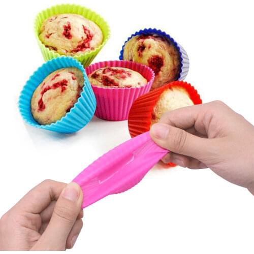 12Pcs/set Silicone Cake Mold Round Shaped Muffin Cupcake Baking Molds Kitchen Cooking Bakeware Maker Diy Cake Decorating Tools