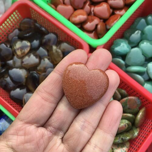 Artificial stone heart Red gold sandstone Heart Shape Crystal stone