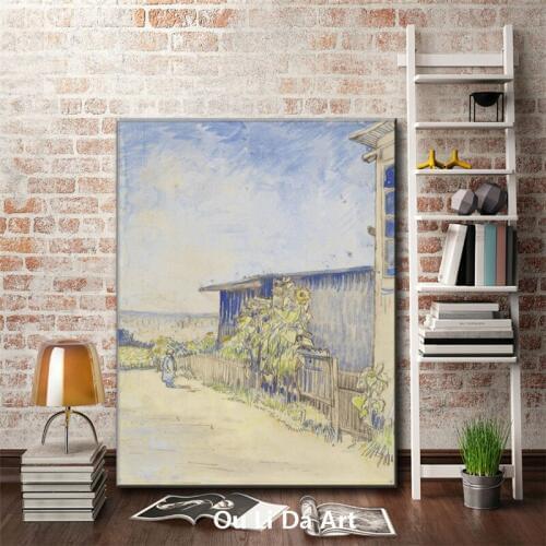 Impression Van sunflower garden scenery canvas printings oil painting printed on canvas wall art decoration picture no frame