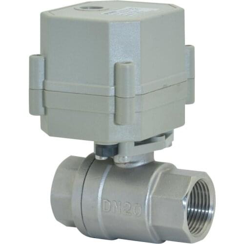 NPT/BSP 3/4'' Inch 2 Way 110-230VAC Motorized Ball Valve SS304 ON/OFF Auto Return Fail Safe Actuator Motor Control Valves