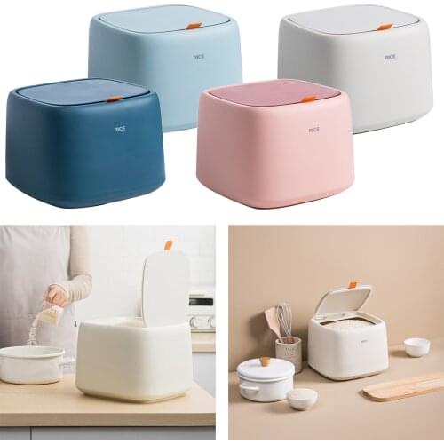 Food Storage Rice Container Moistureproof Sealed Lid for Dry Food Grain Cereal Dog Cat Food Storage Bin Dispenser Anti-Oxidation