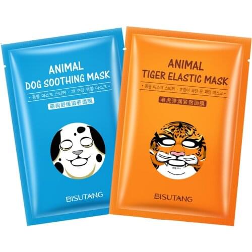 1pc Cute Tiger/Panda Facial Mask Whitening Moisturizing Oil Control Animal Face Masks Skin Care bioaqua