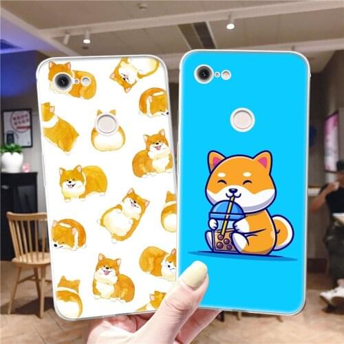 Cute Dog Corgi Coque for Google Pixel 5 4 4a 3 3a 2 XL Soft TPU Silicone Back Phone Cases For Pixel 4XL 5 XL 3XL 2XL Cover Funda